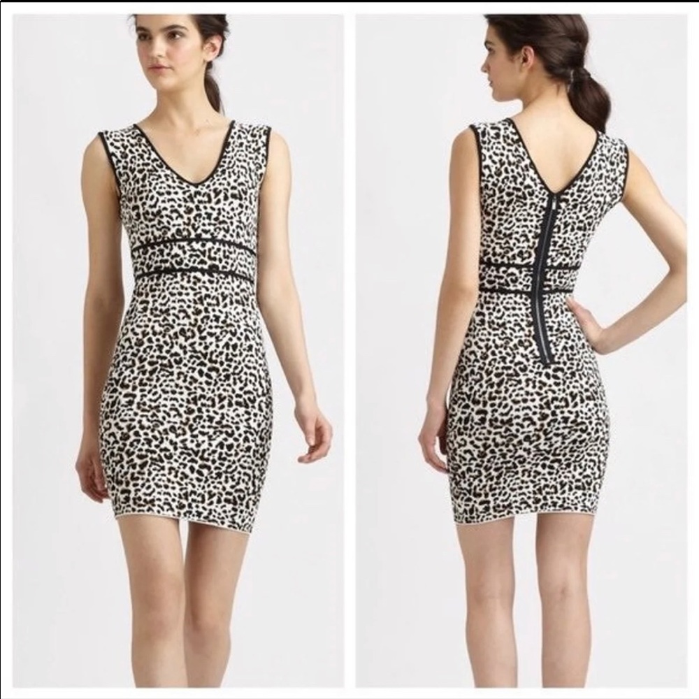 BCBGMAXAZRI Leopard Cocktail Dress XXS animal print